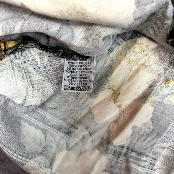 Tommy Bahama Mens XXL Floral 100% Silk Short Sleeve Hawaiian Shirt Black Yellow - Picture 5 of 7